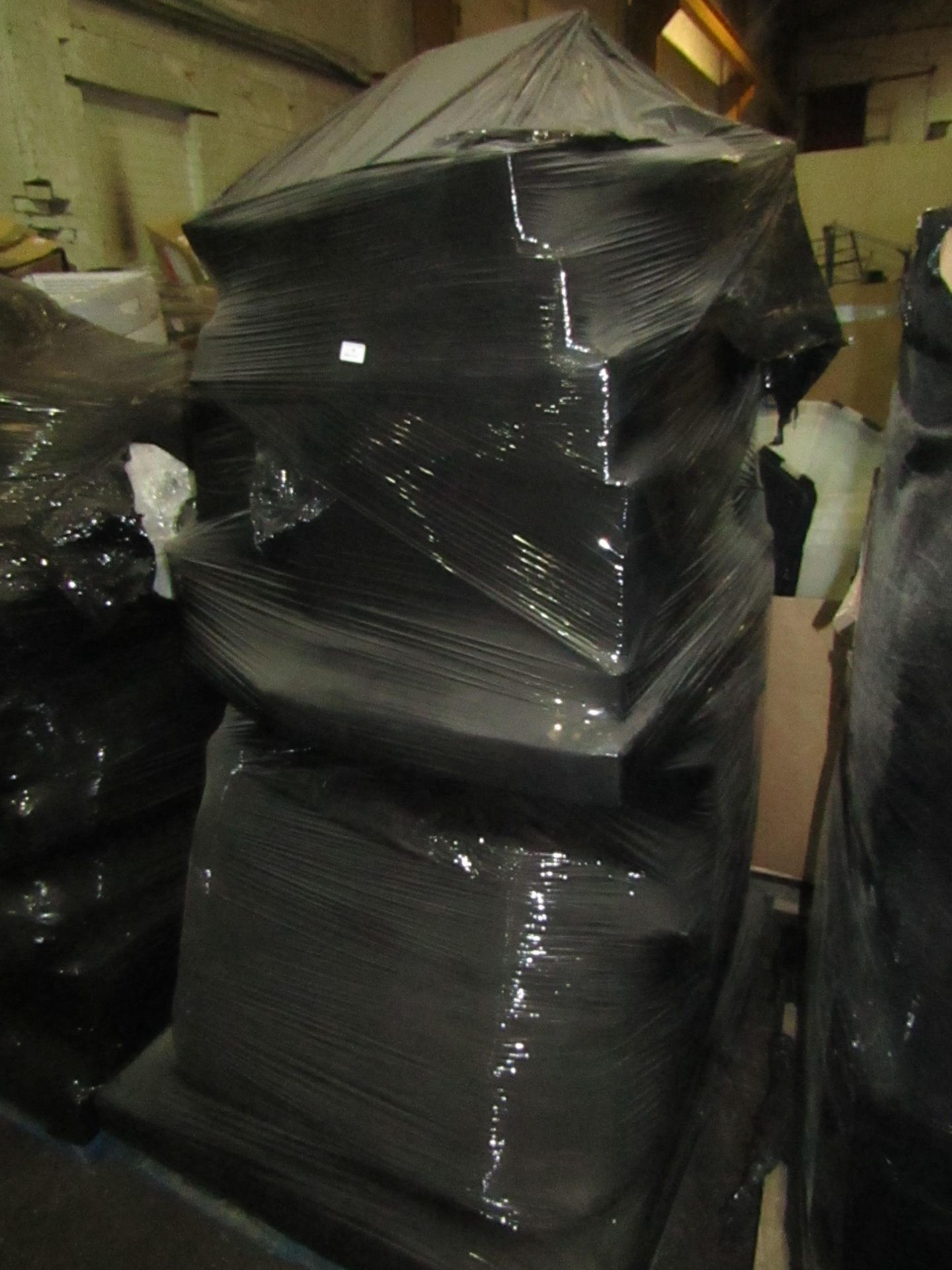 Unique Opportunity to Purchase a Mystery pallet of stock, this pallet is Black wrapped and is part