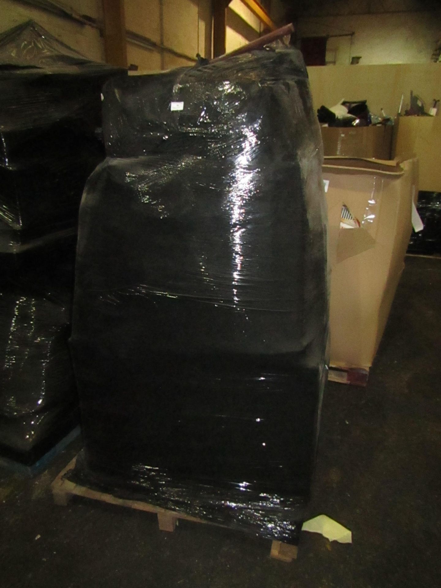 Unique Opportunity to Purchase a Mystery pallet of stock, this pallet is Black wrapped and is part