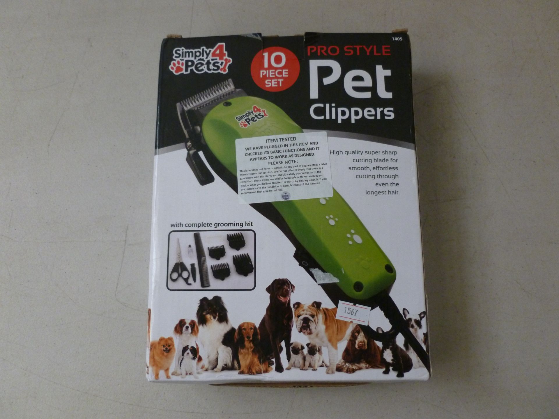 Simply 4 Pets pro style pet clippers, tested working and boxed.