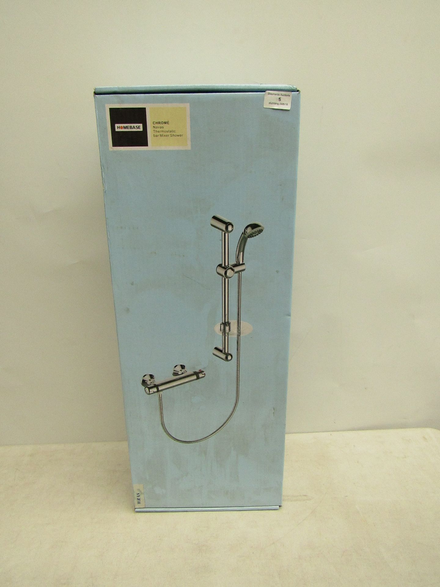 Homebase Navas Chrome Thermostatic Bar Mixer Shower, boxed and  unchecked