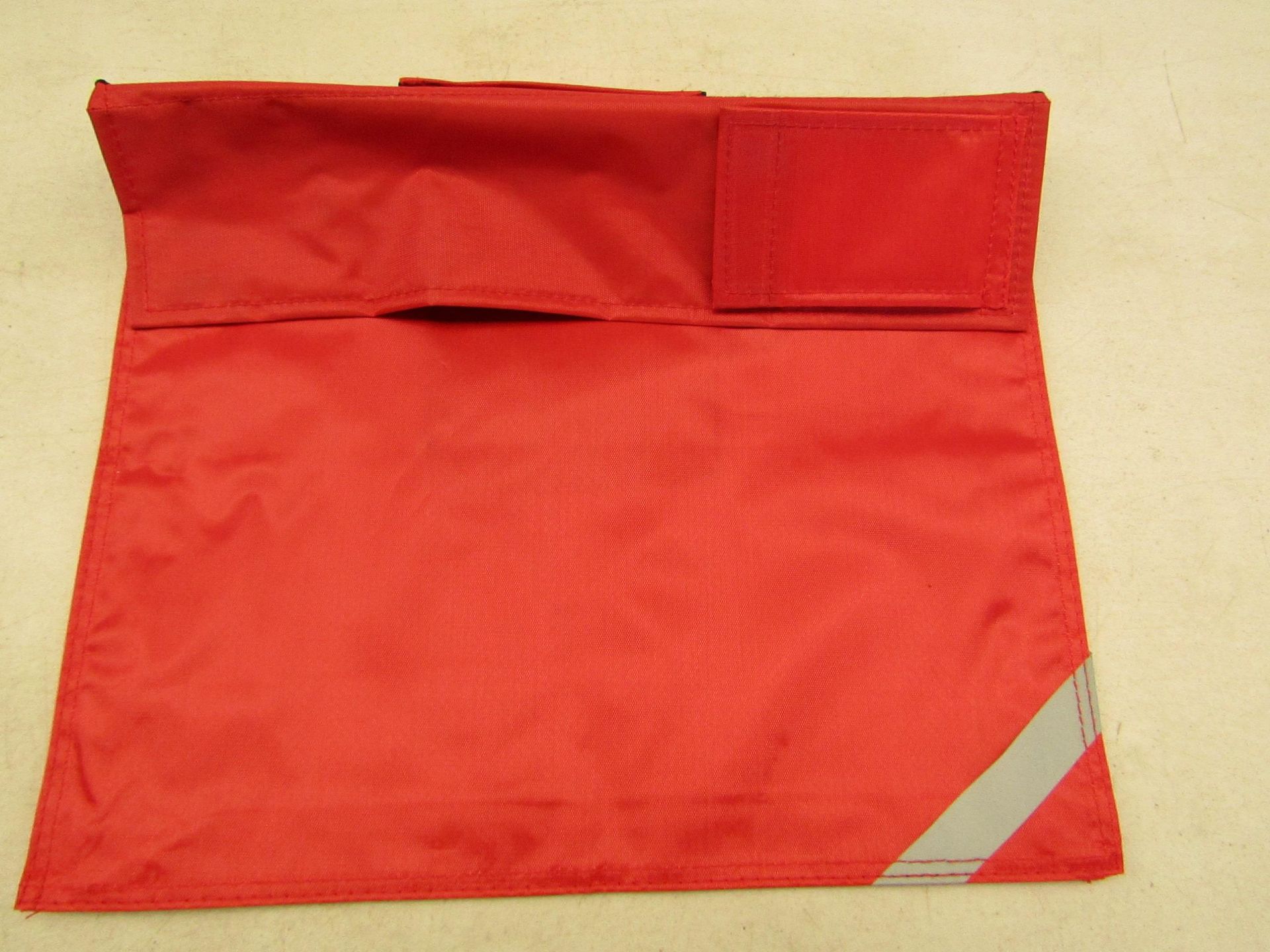 Box Containing 50 red school satchels red/black 39 X 32 X 20 CM all new in packaging