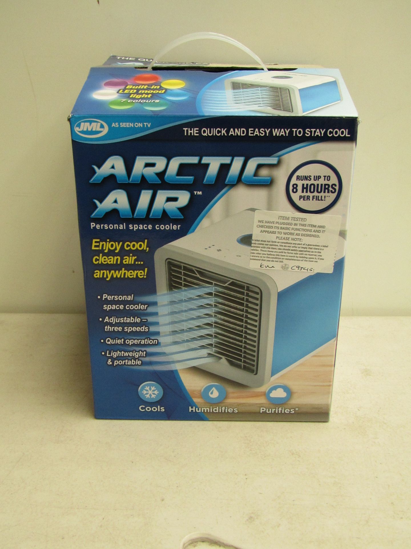 JML arctic air personal space cooler, tested working and boxed