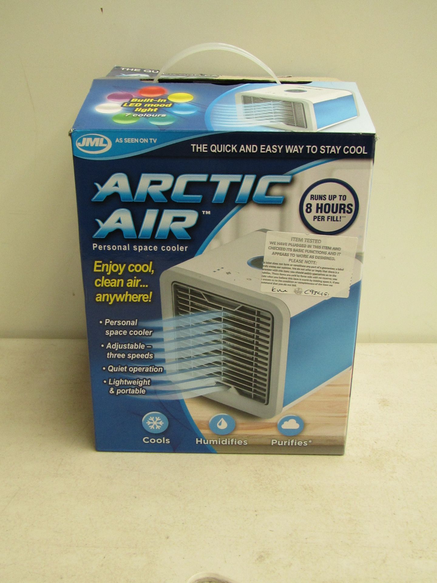 JML arctic air personal space cooler, tested working and boxed