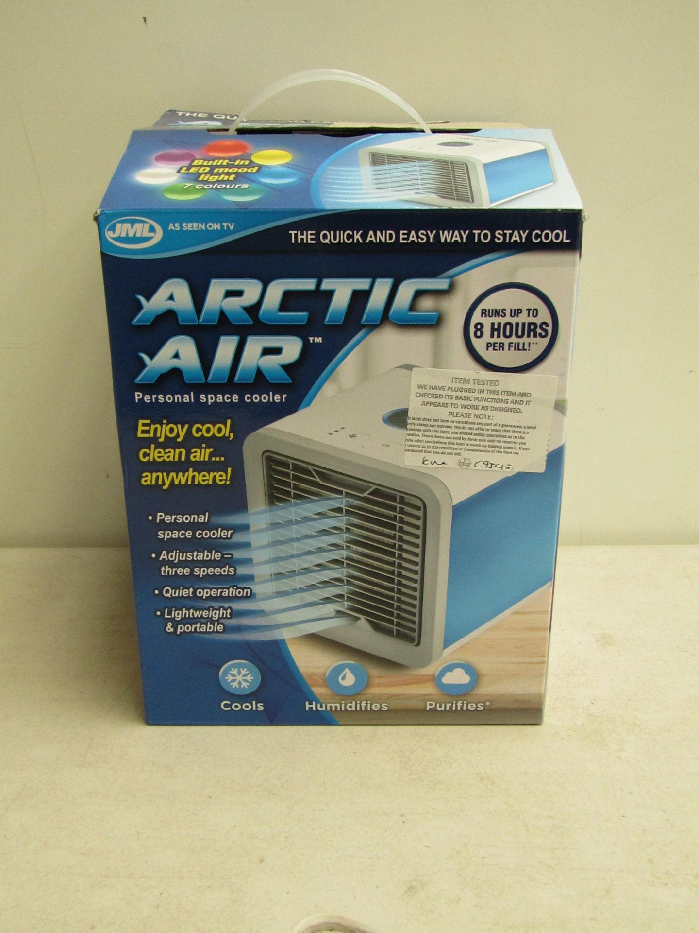 JML arctic air personal space cooler, tested working and boxed