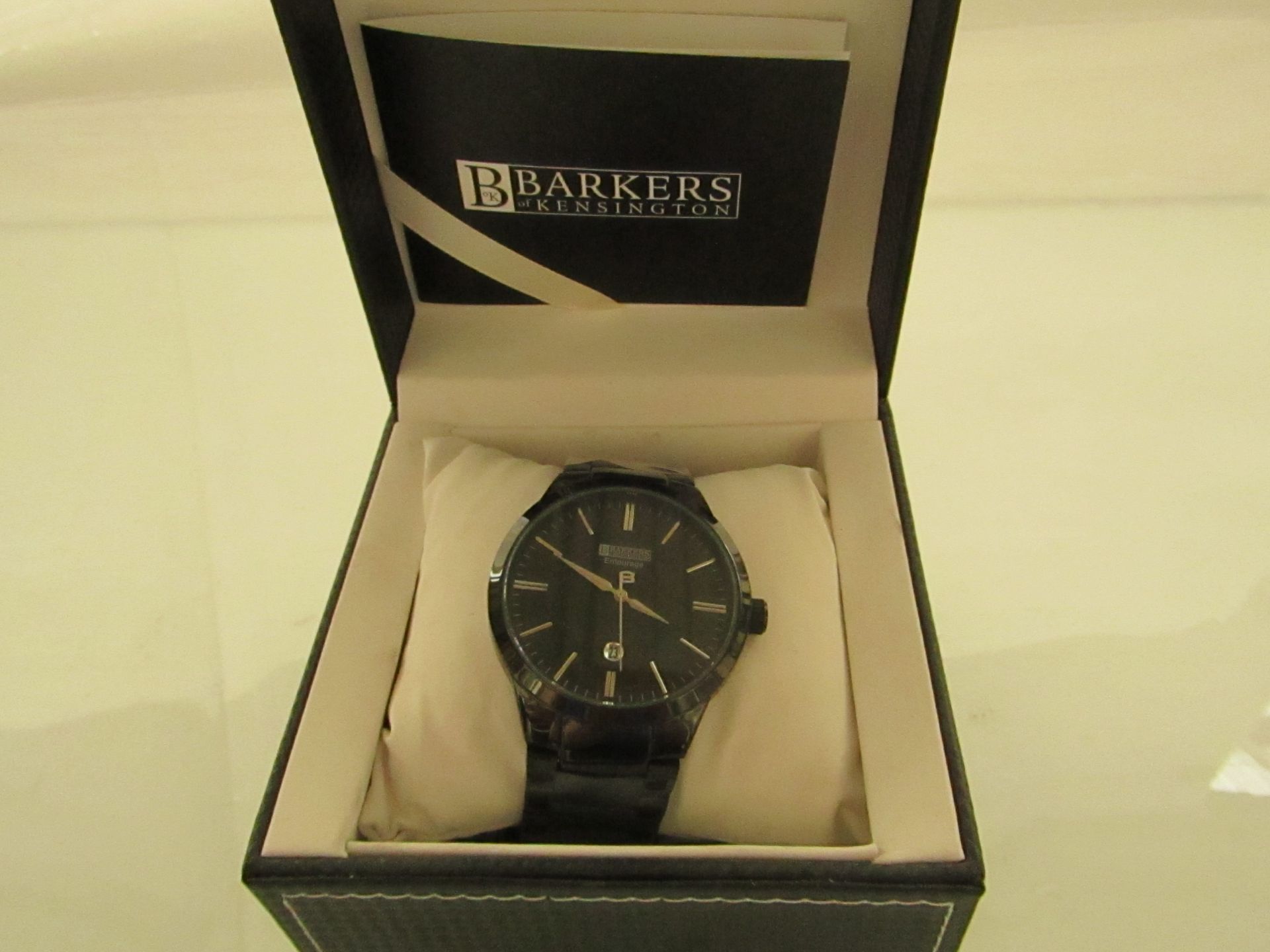 Barkers of Kensington Entourage Silver (SRP GBP385)  Brand new in box. Description Dial: Black