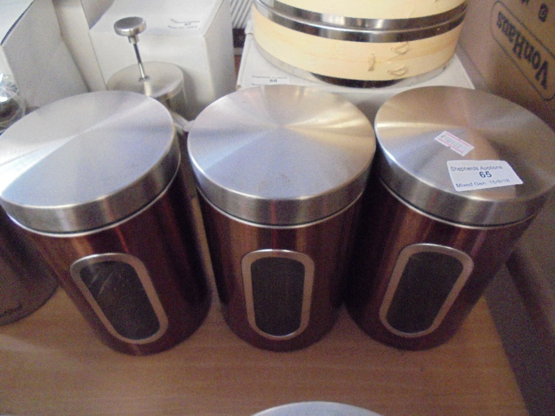 3 piece Storage Canisters Please note by Bidding on this item you agree to the following terms