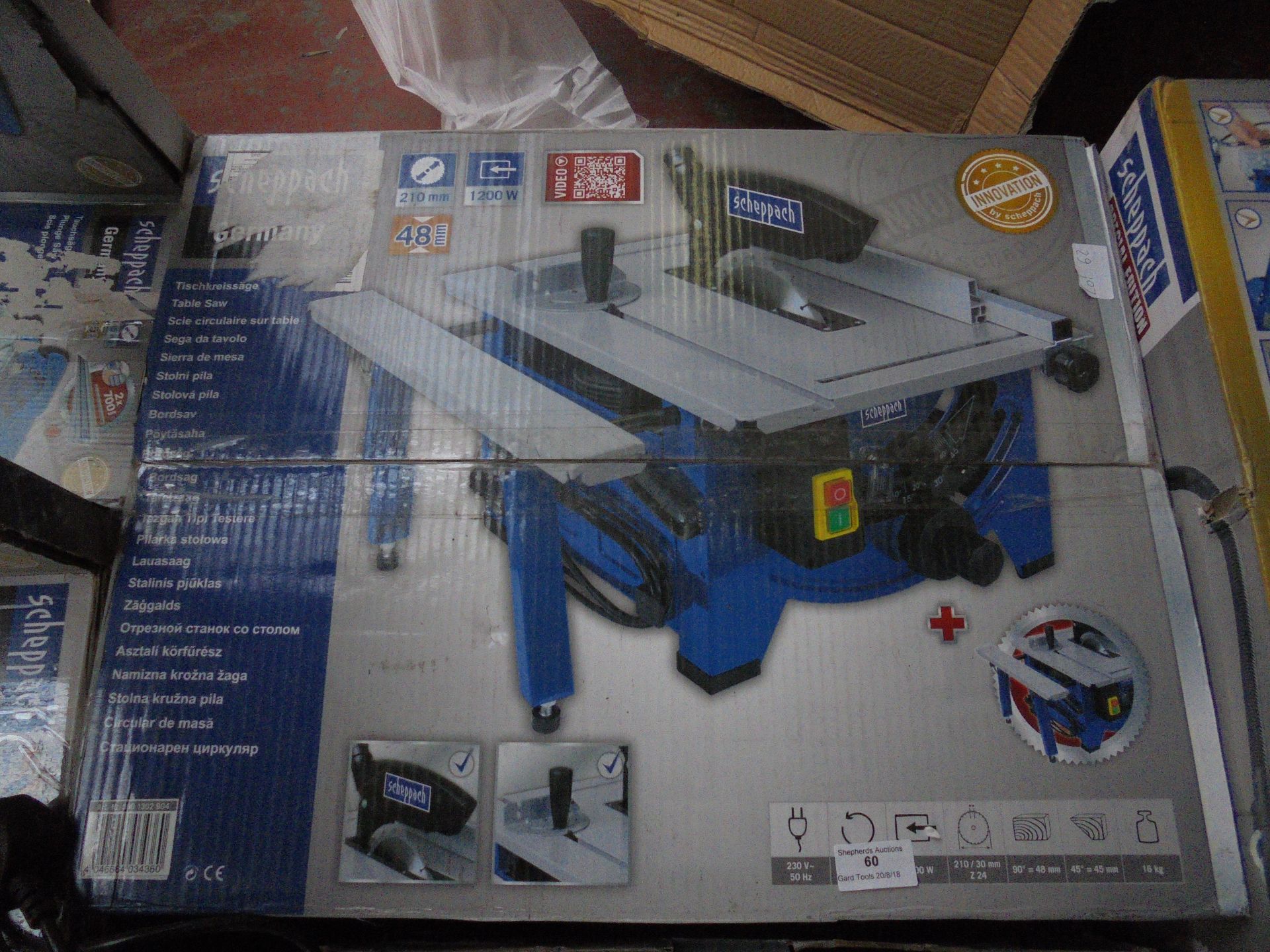 Scheppach HS80 8" table saw RRP £129.95, tested working and boxed (17kg)