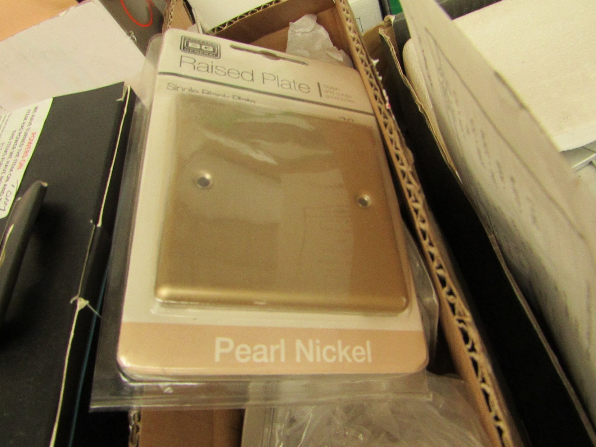 4x BG Raised plate single bank plates in pearl nickel. All new in packaging.