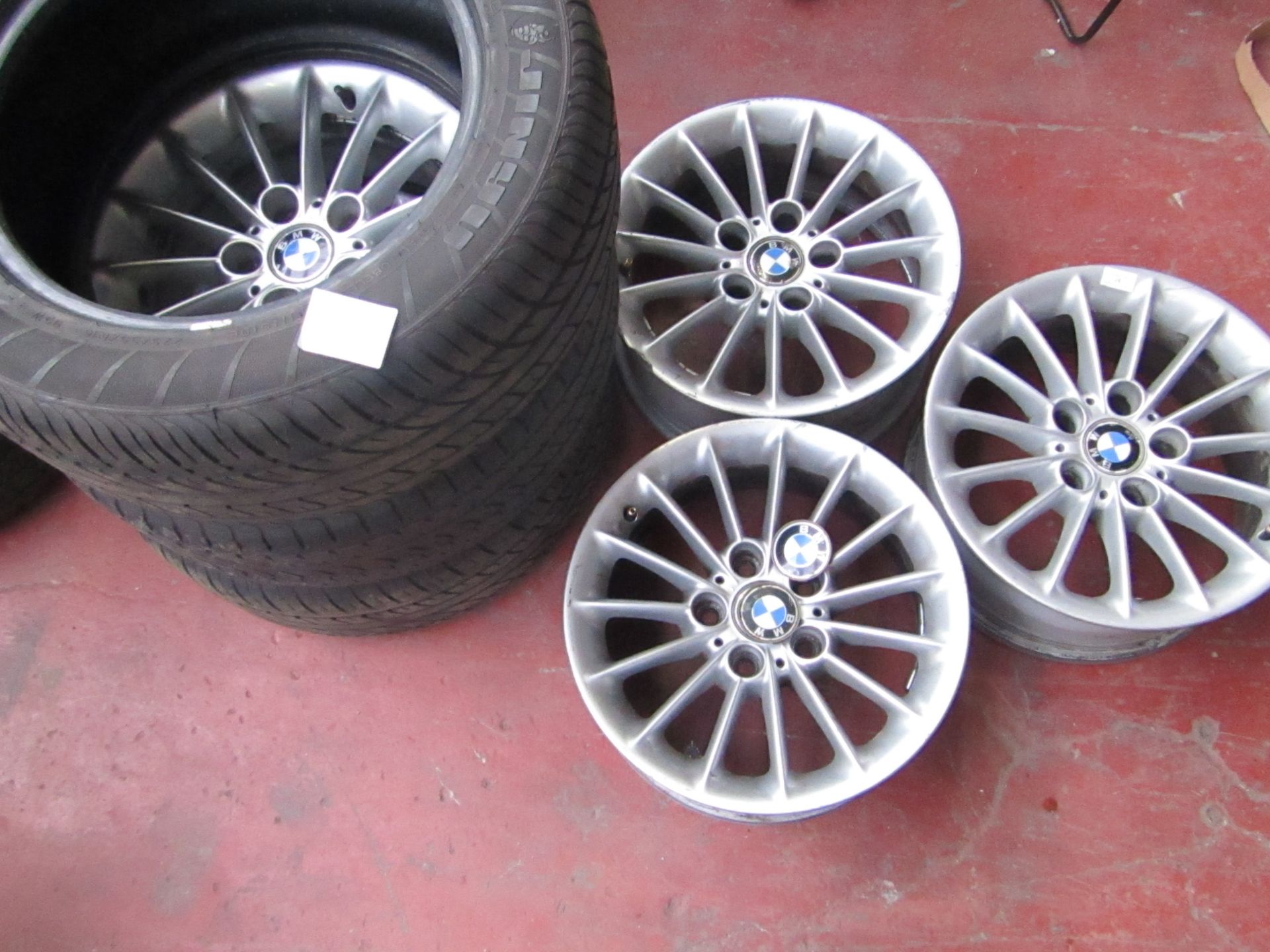 5x BMW 3 Series alloys with 3 good tyres.