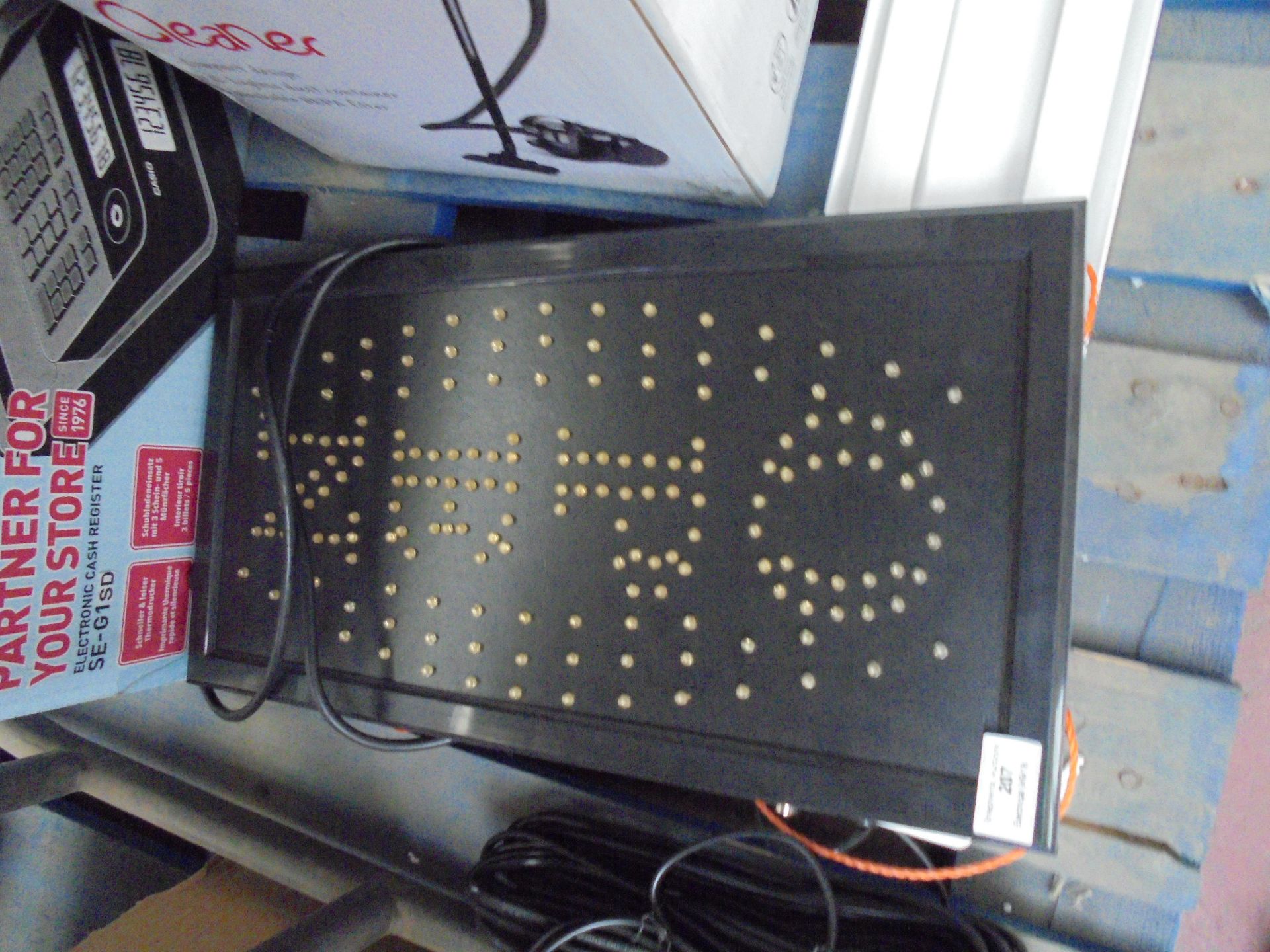 "OPEN" LED light board.