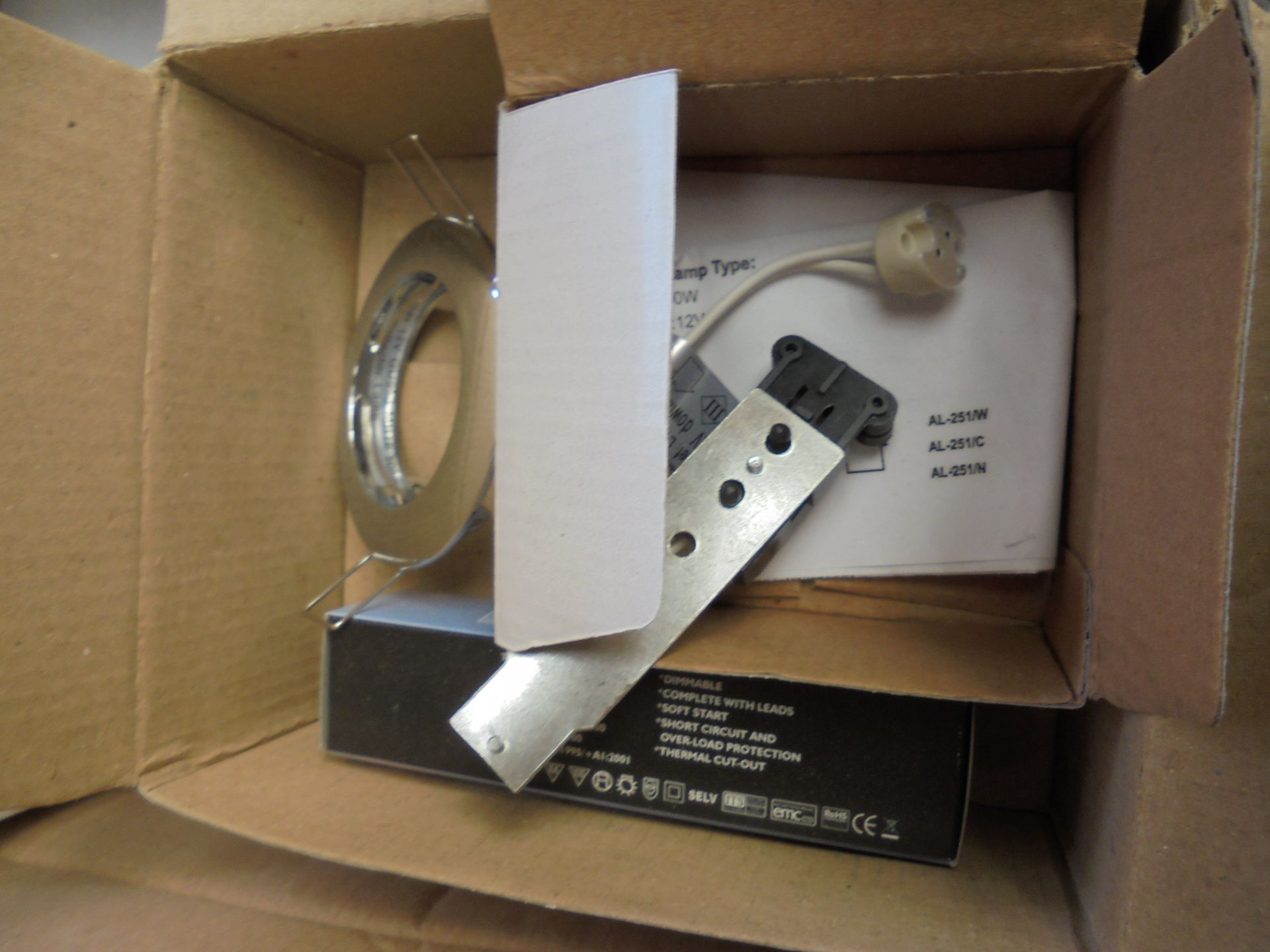 5x Chelsom downlights with fixings, all new and boxed.