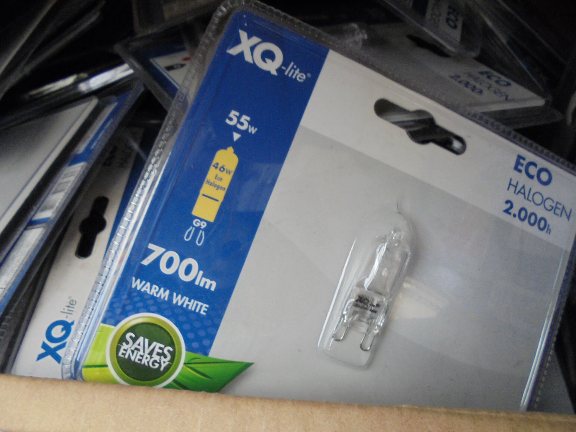 10x XQ Lite Eco halogen 700lm warm white bulbs, all new and packaged.