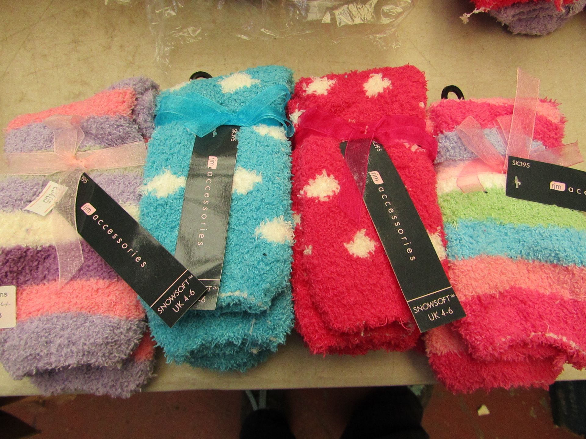 4 X Pairs of Fluffy socks all size 4-6 all new with tags