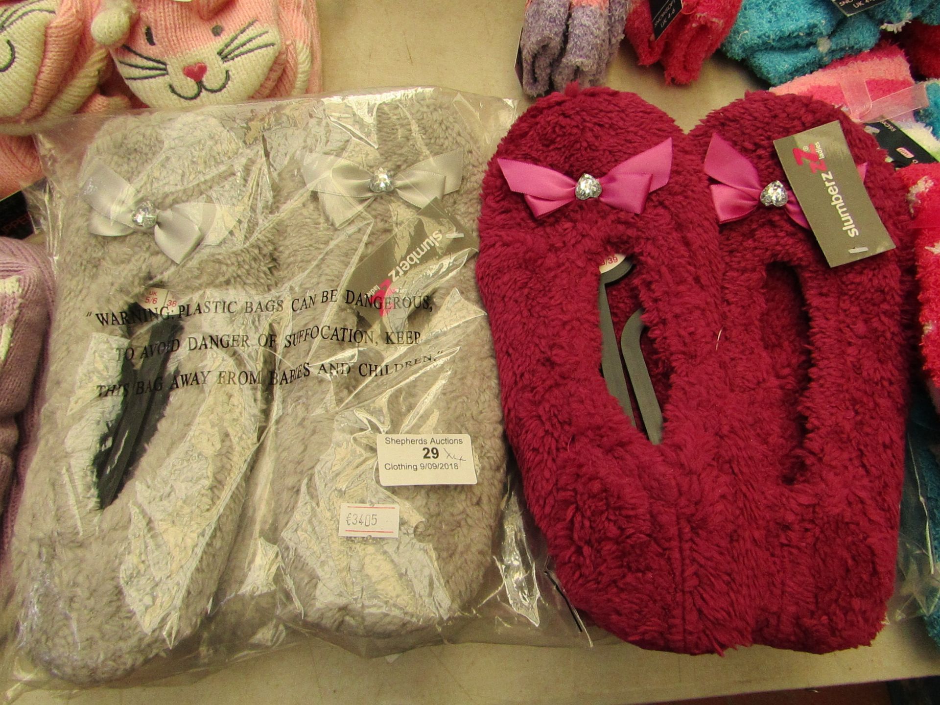 4 X Slumberz Ladies slippers all size 5-6 all new in packaging