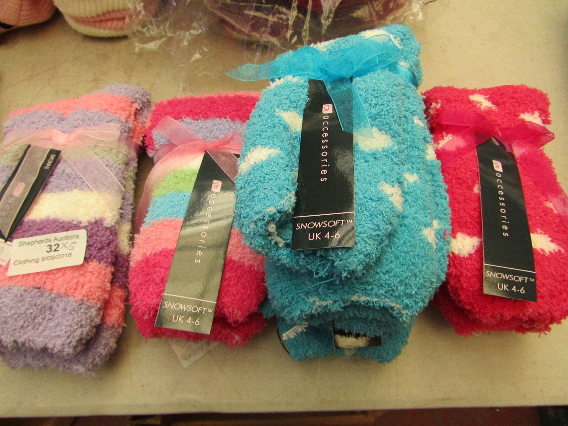 5 X Pairs of Fluffy socks all size 4-6 all new with tags