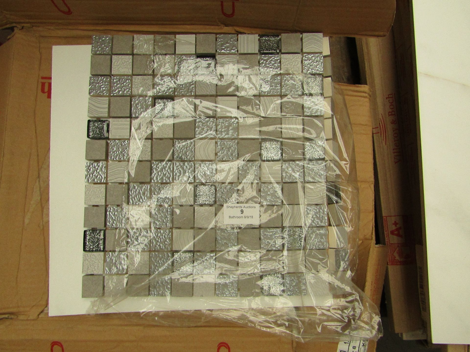 2x Packs Containing a total of 13 tiles of Villeroy and Boch Moonlight 300 x 300mm Mosaic tiles