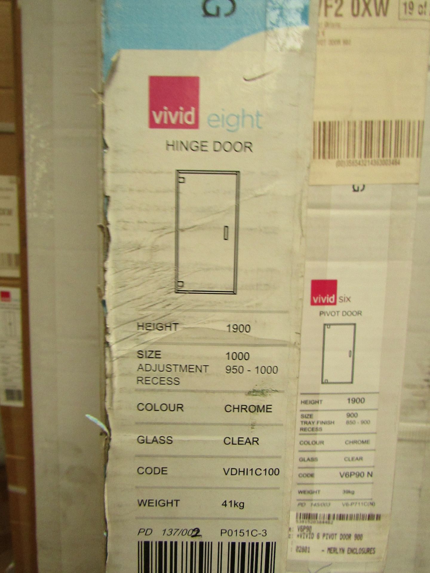 Vivid Eight 1900 x 1000mm hinge door, brand new and boxed. RRP £500.05 at https://www.