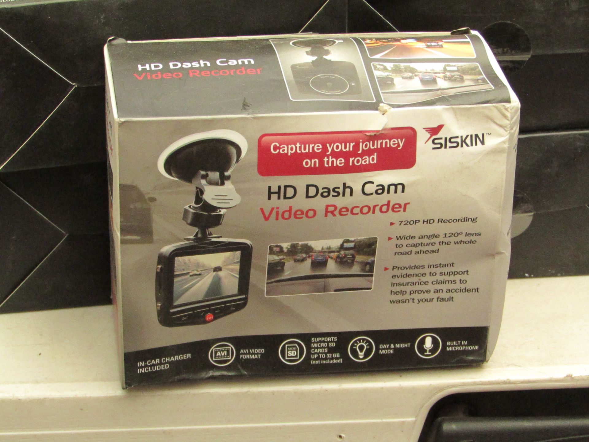 Siskin HD dash cam video recorder, untested and boxed.