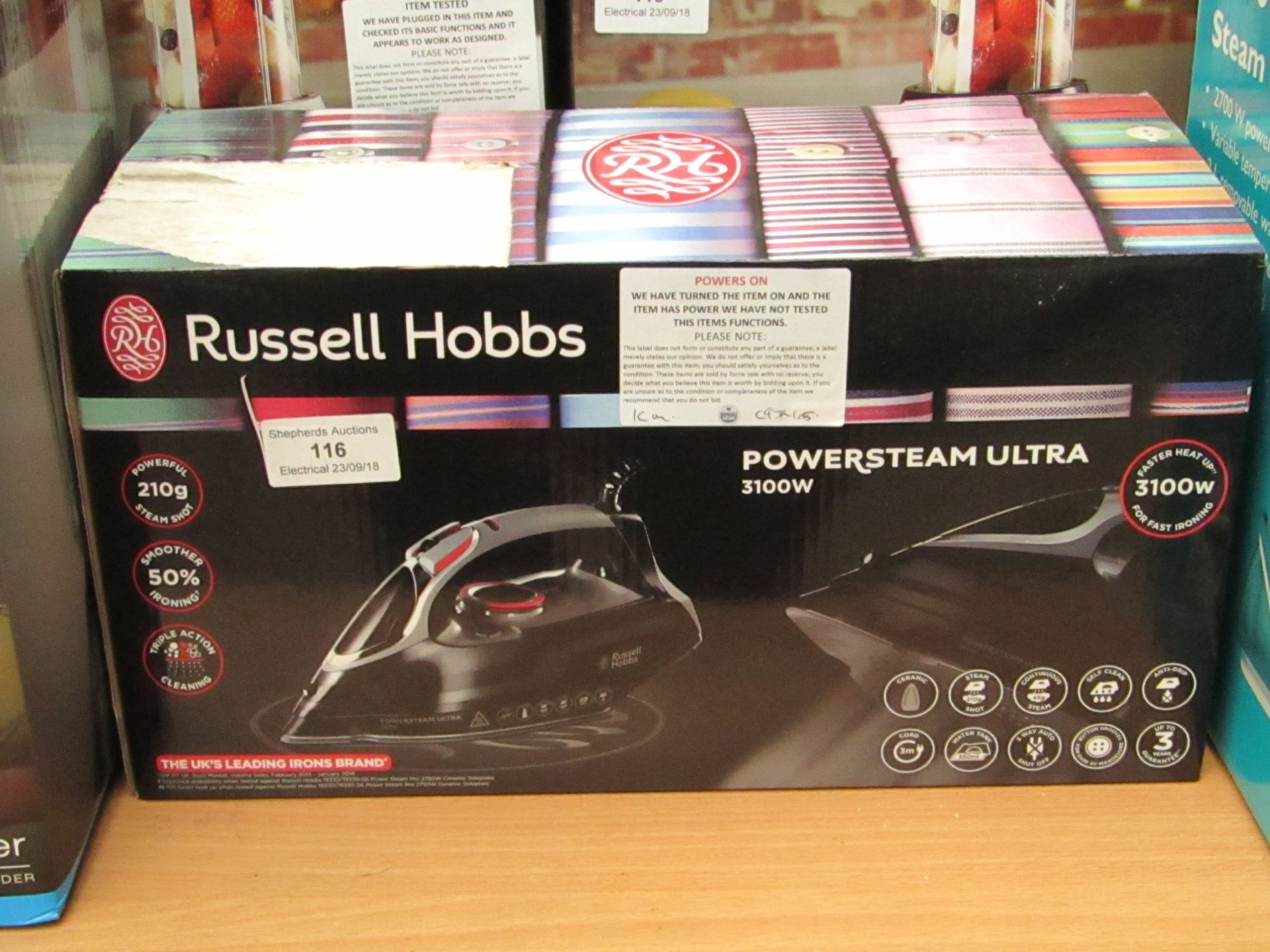 Russell Hobbs Power steam Ultra 3100w, powers on and boxed.