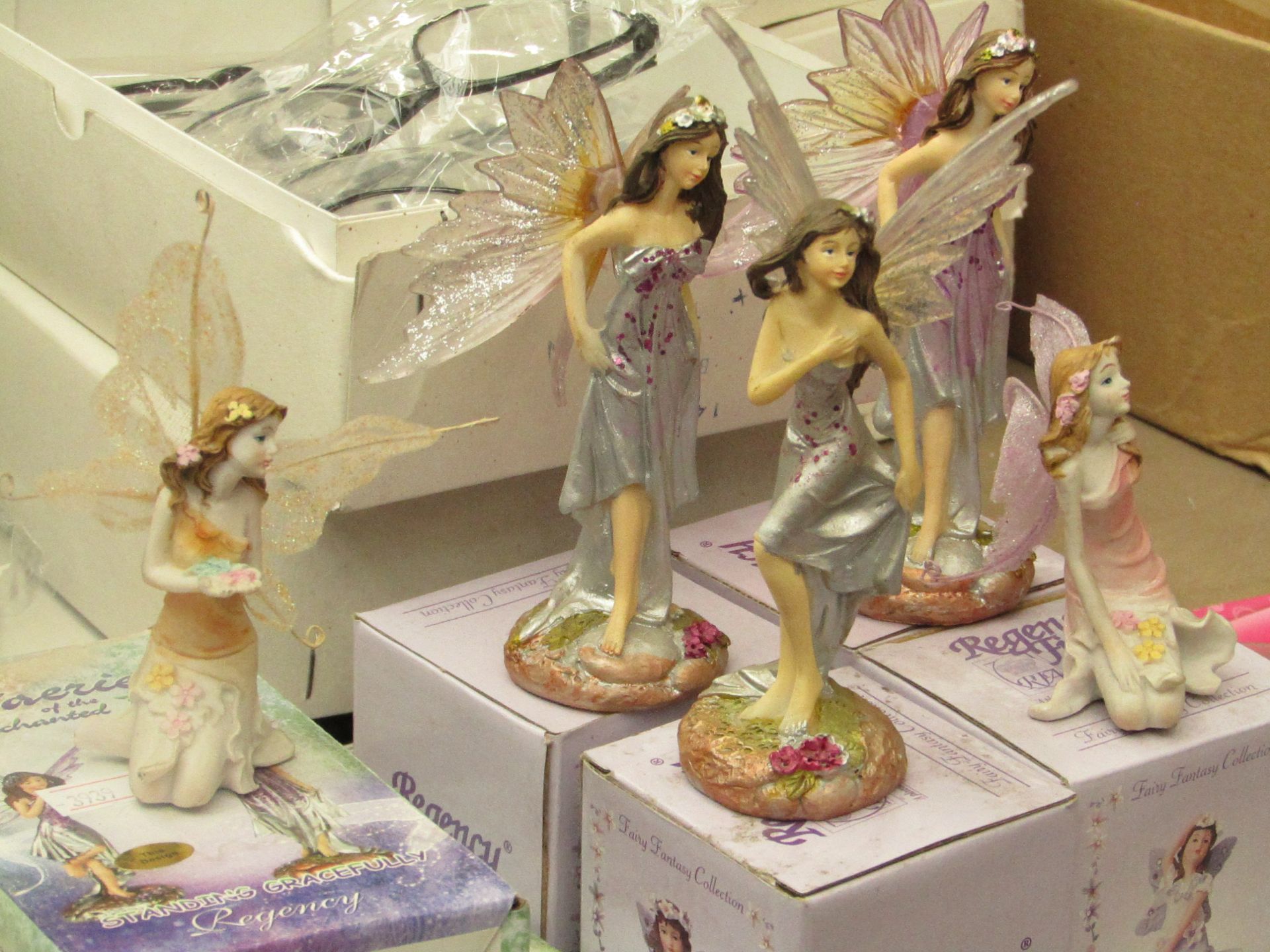 7x Various fairy decorations, all new and boxed.
