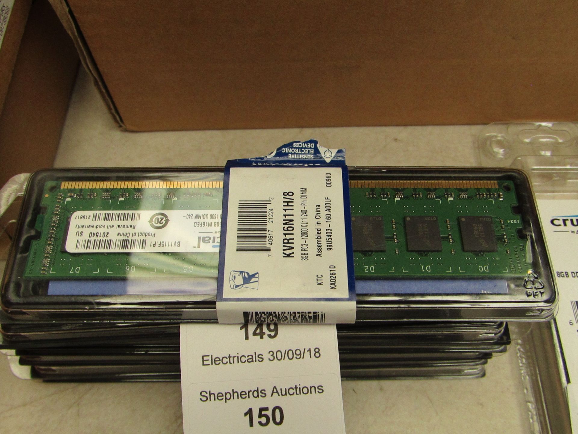Kingston 8GB memory kit DDR3, C11, untested but looks unused