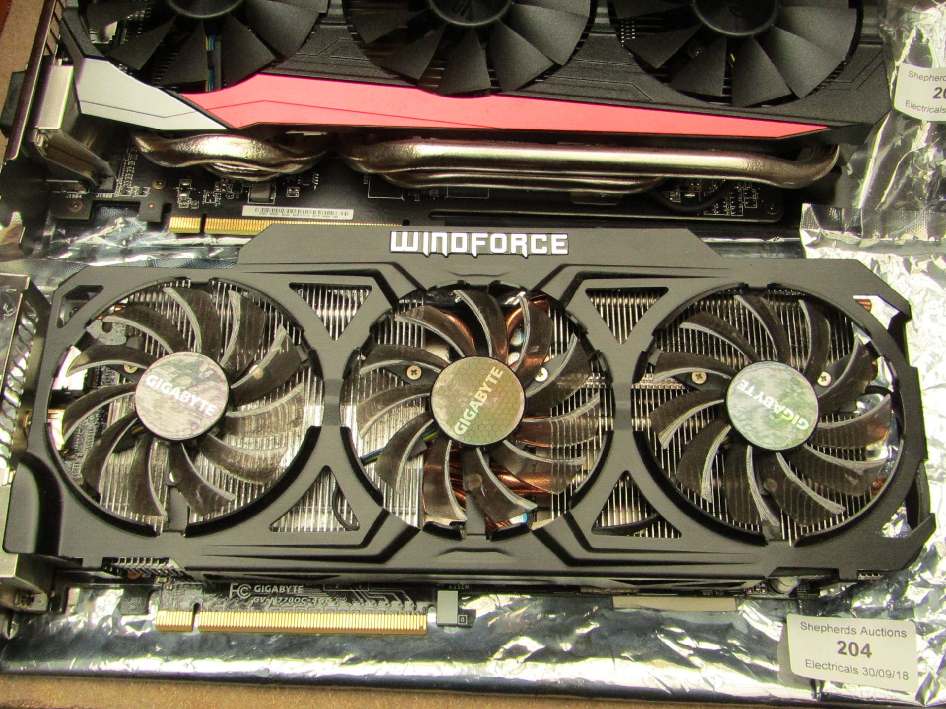 Gigabyte Windforce gaming graphics card, untested but looks unused