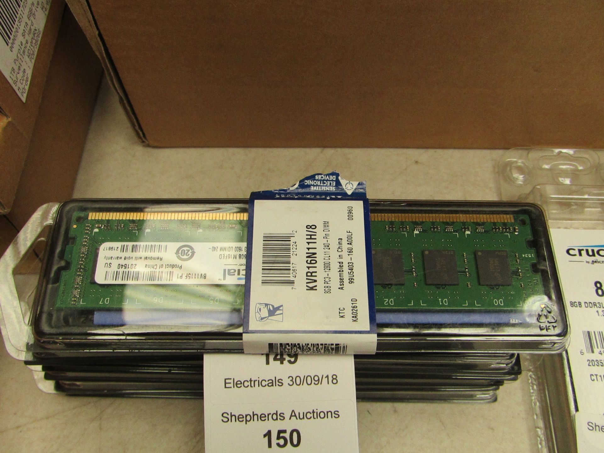 Kingston 8GB memory kit DDR3, C11, untested but looks unused