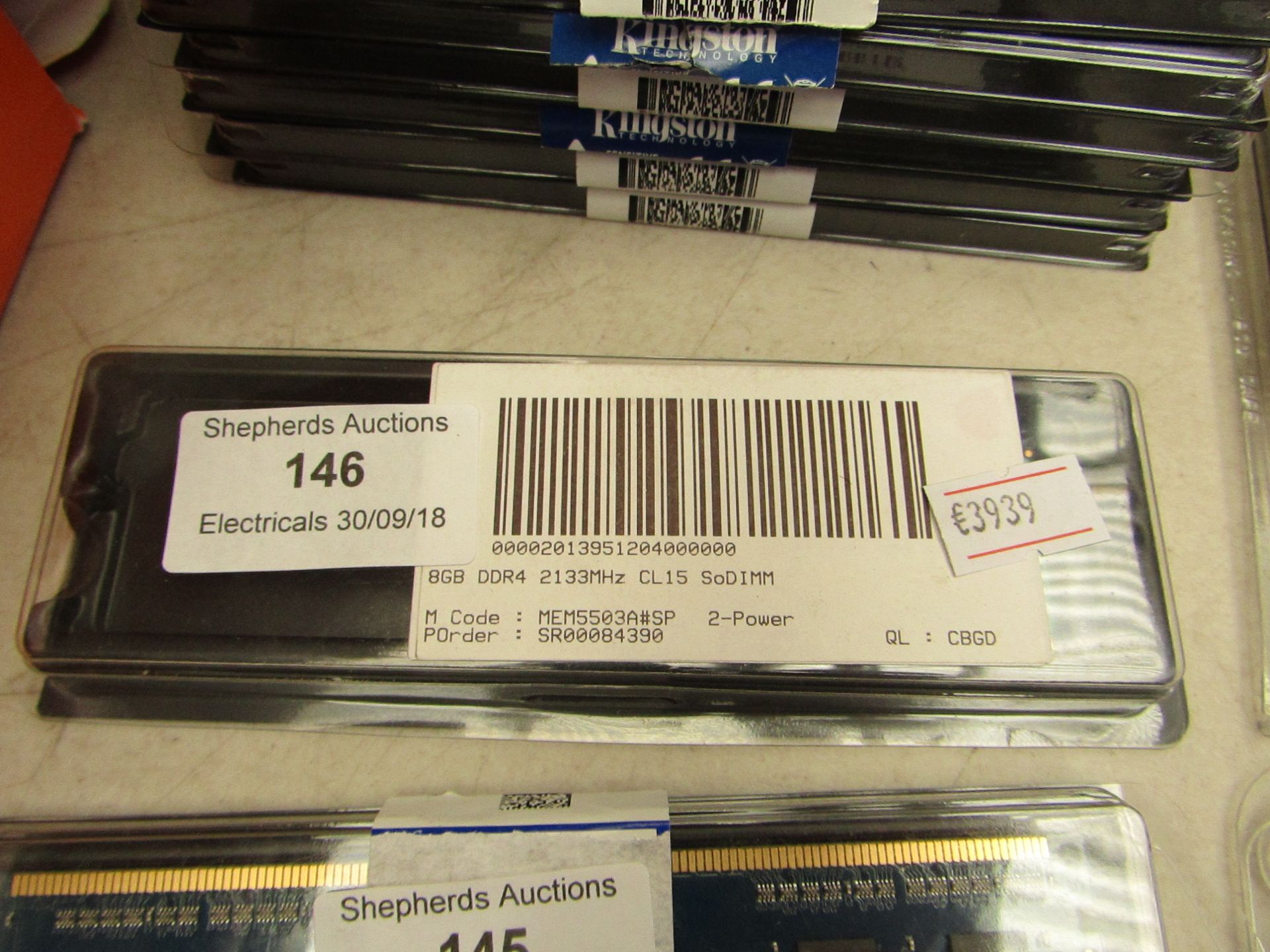 8GB memory kit DDR4 2133MHz, CL15 sodimm, untested but looks unused