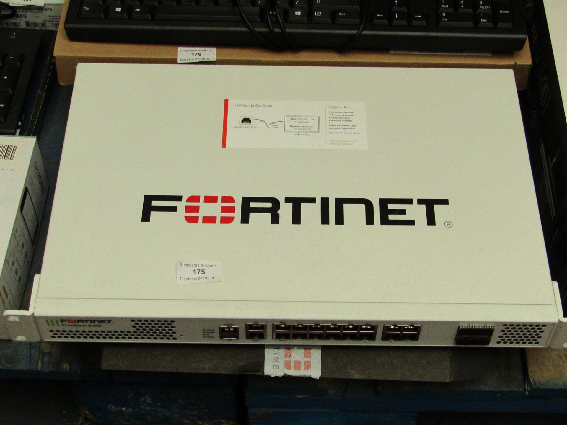 Fortinet fortigate 200E fire wall security platform, RRP circa £2,300, untested