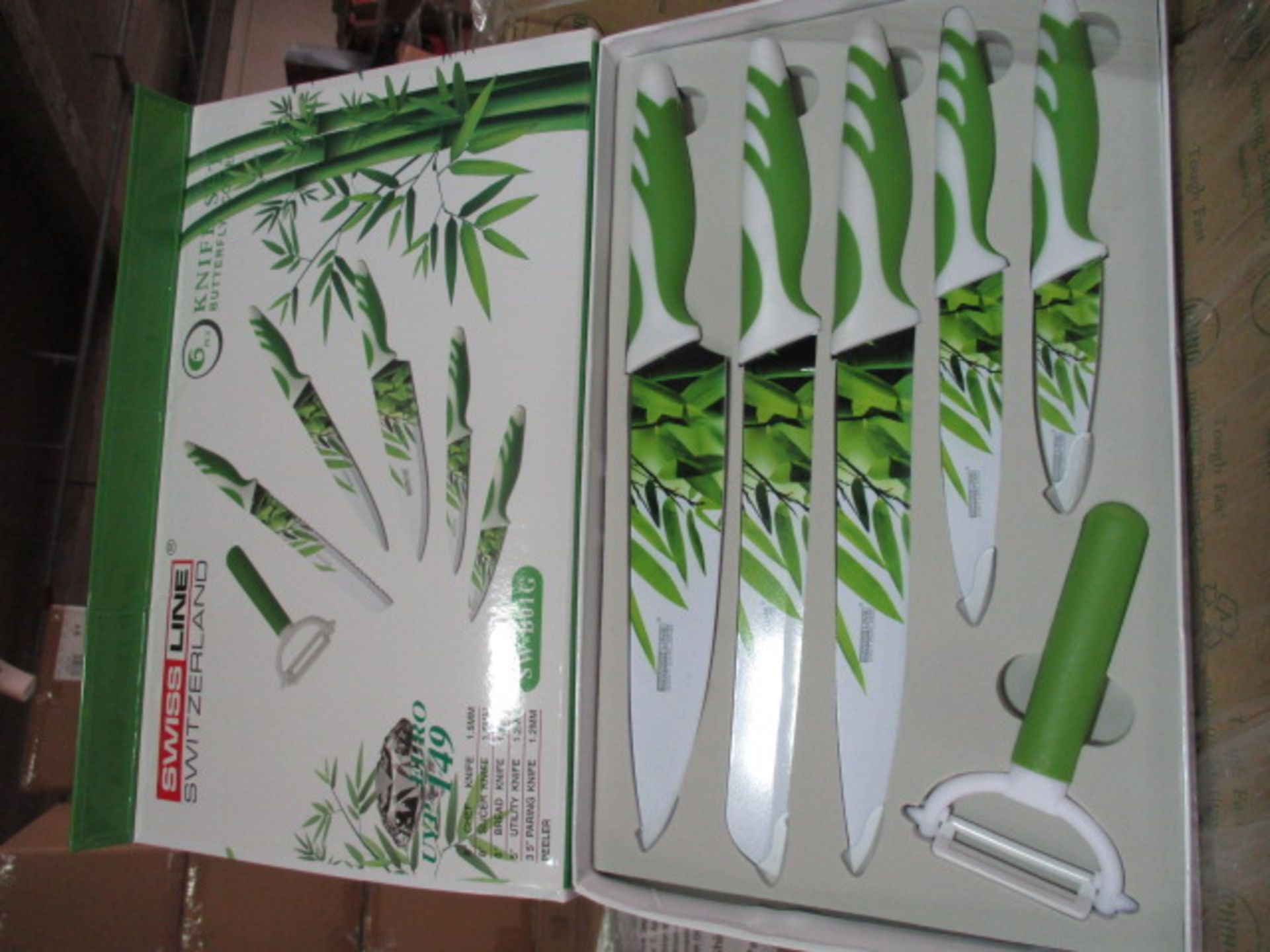 Brand new 6pc Knive set as pictured design rrp Euro 149.