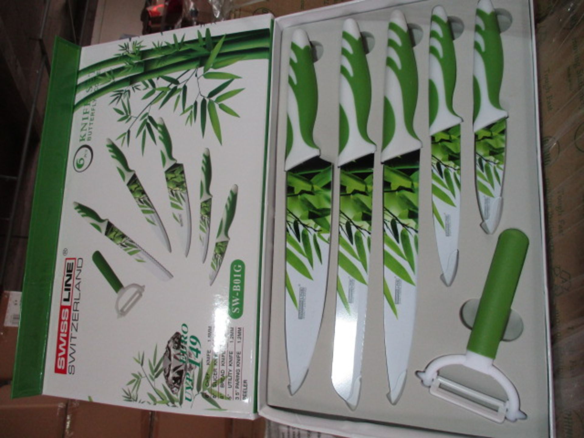 Brand new 6pc Knive set as pictured design rrp Euro 149.
