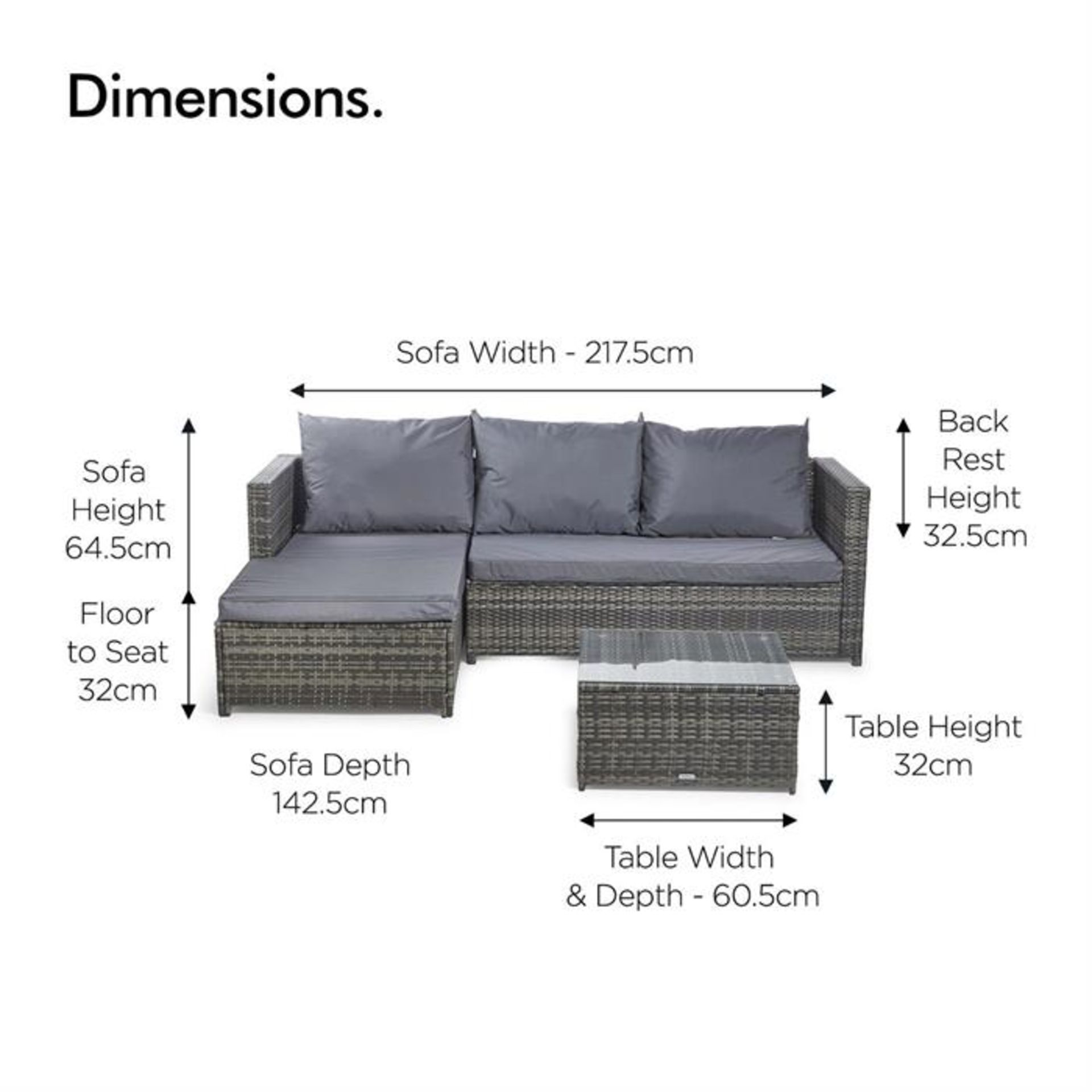 Rattan Corner Sofa Set. Unchecked (In 2 boxes). RRP Circa £289.99 Please note by Bidding on this - Image 2 of 3