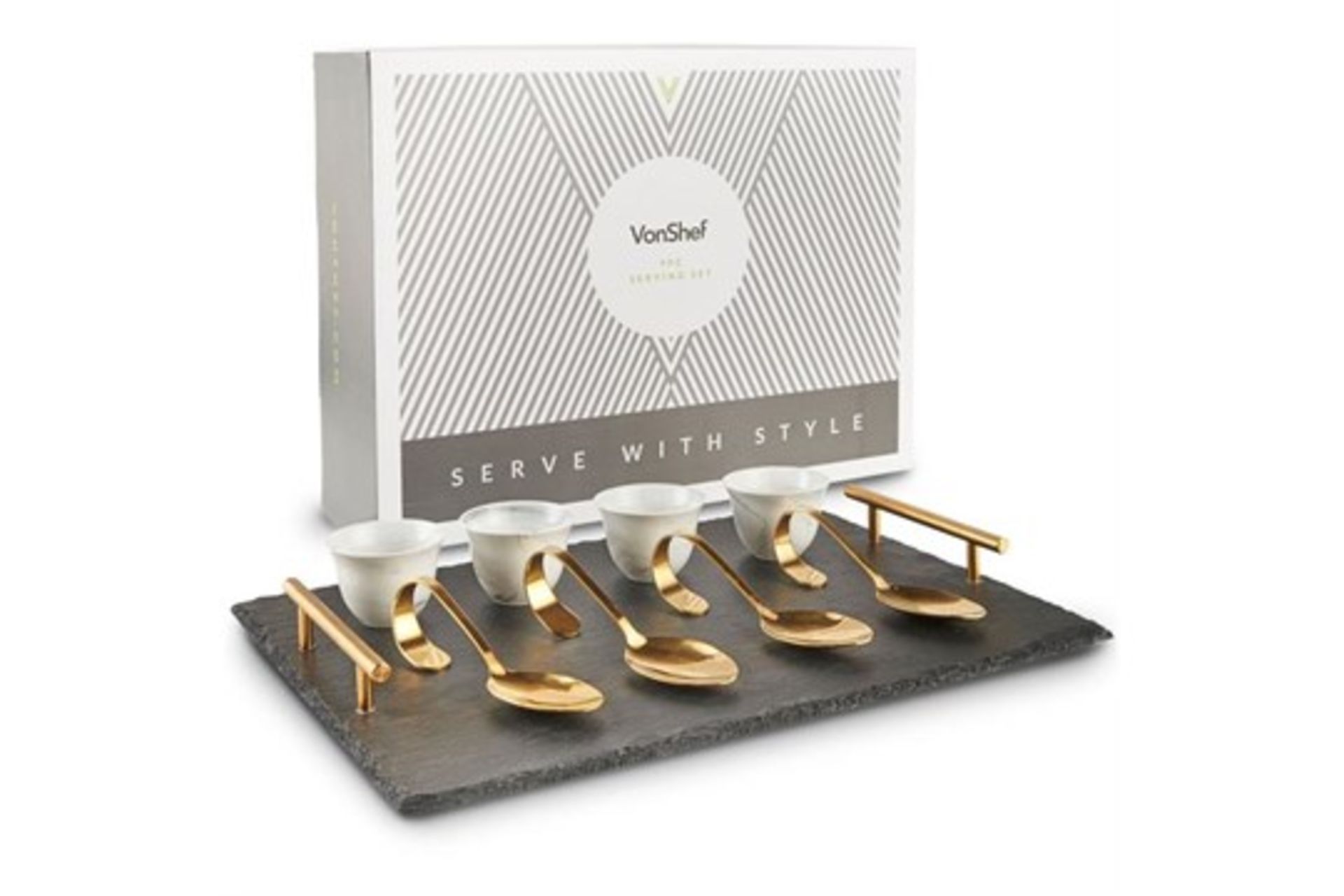 Approx 14x Boxes each containing 4x 9 Piece serving set, all brand new and boxed. Each RRP £20.00