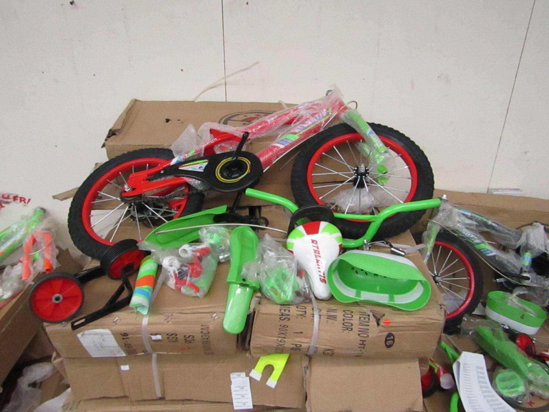 16" Child's Bike new and Boxed, comes complete with front basket, mud guards, water bottle and