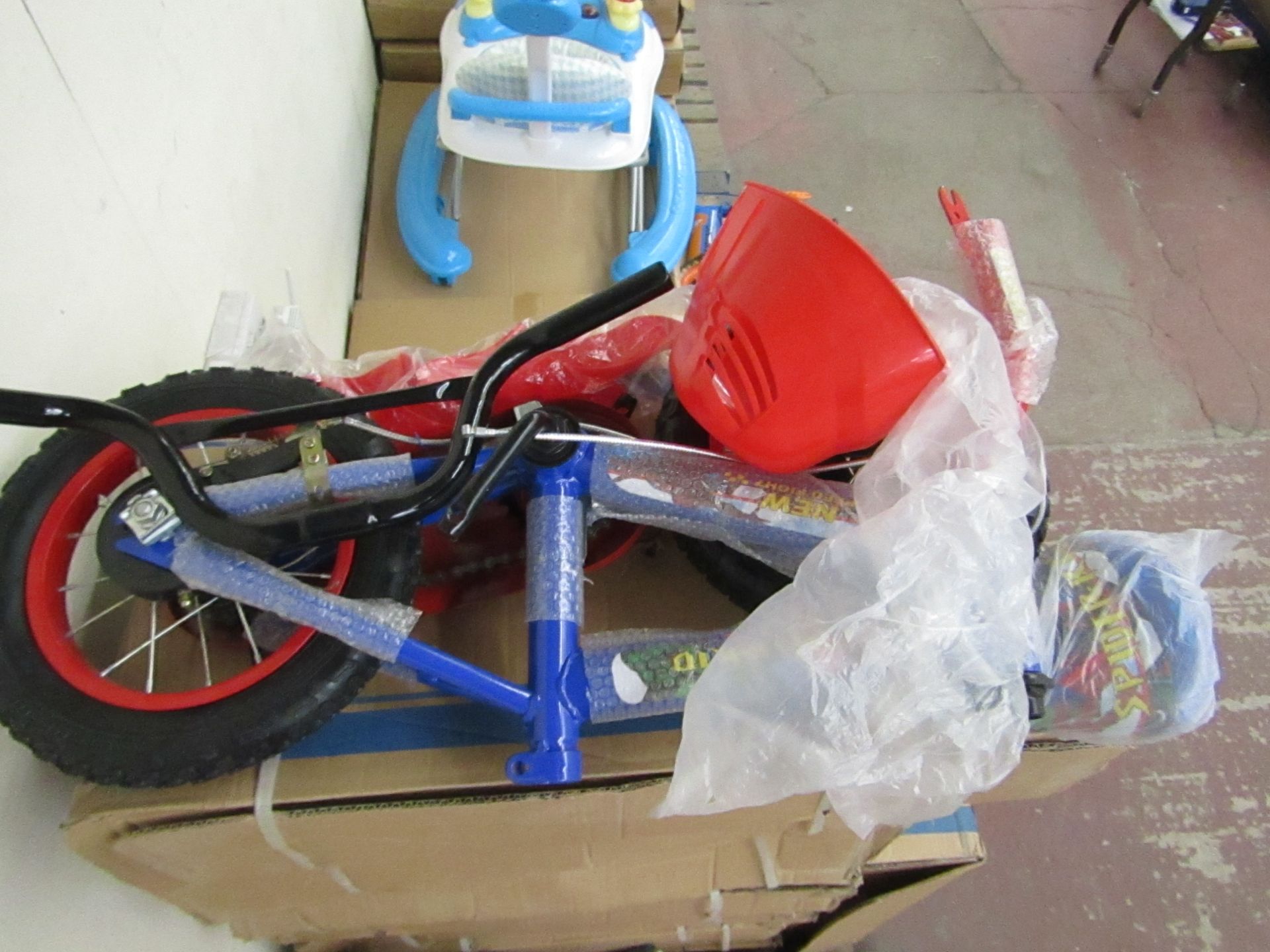 12" Child's Bike new and Boxed, comes complete with front basket, mud guards, water bottle and