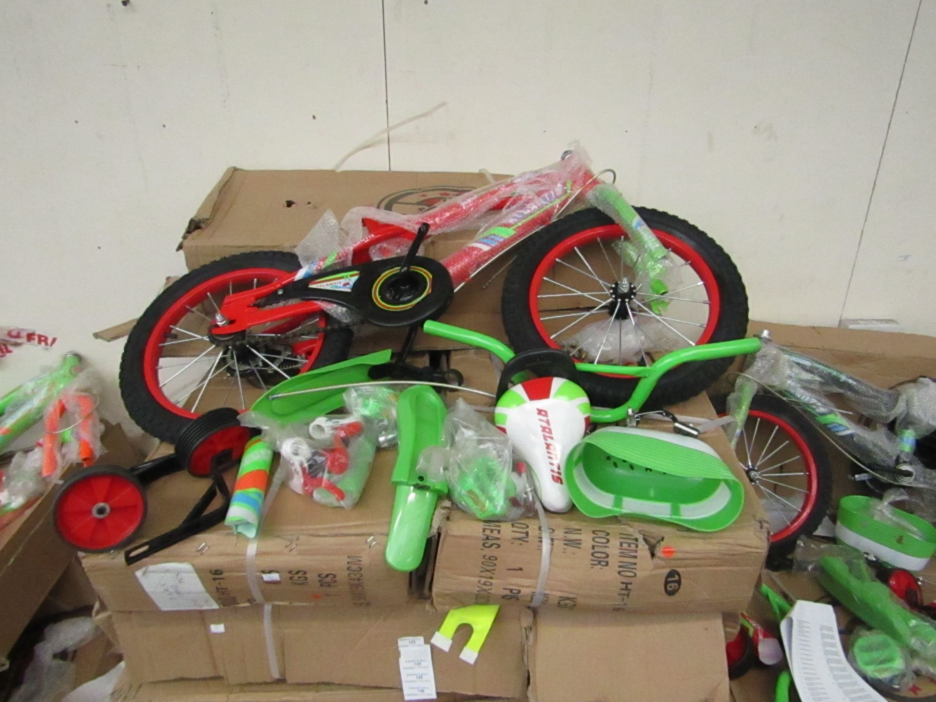 16" Child's Bike new and Boxed, comes complete with front basket, mud guards, water bottle and