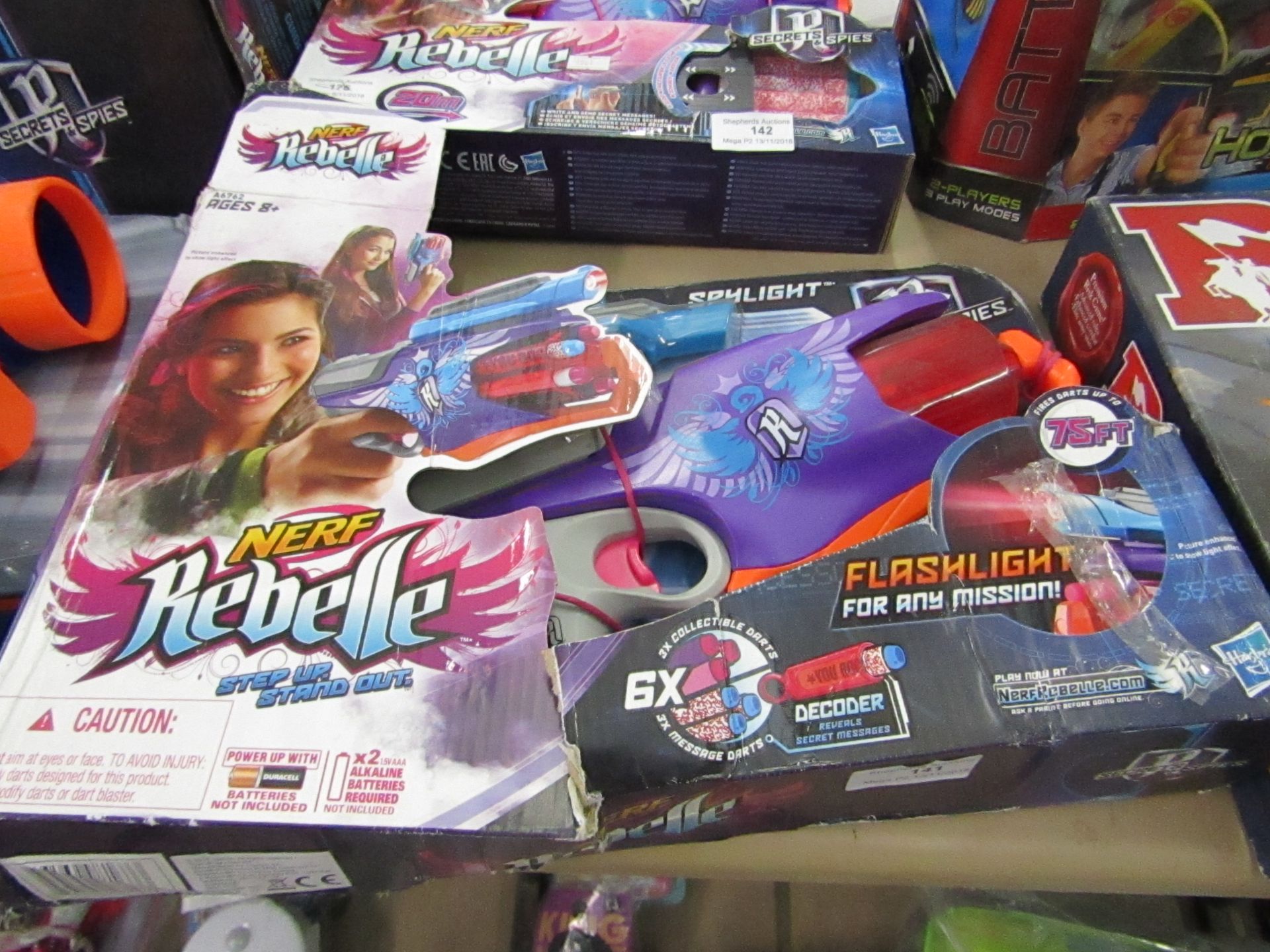 Nerf Rebelle toy gun set, packaged.