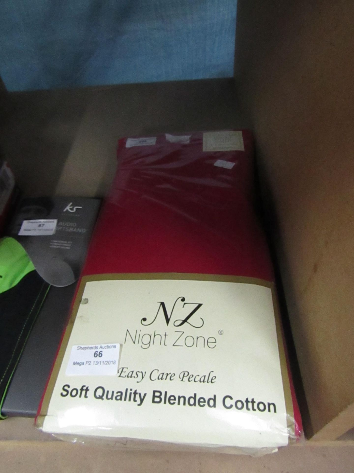 Night Zone extra deep double fitted sheet, red colour, new in packaging.