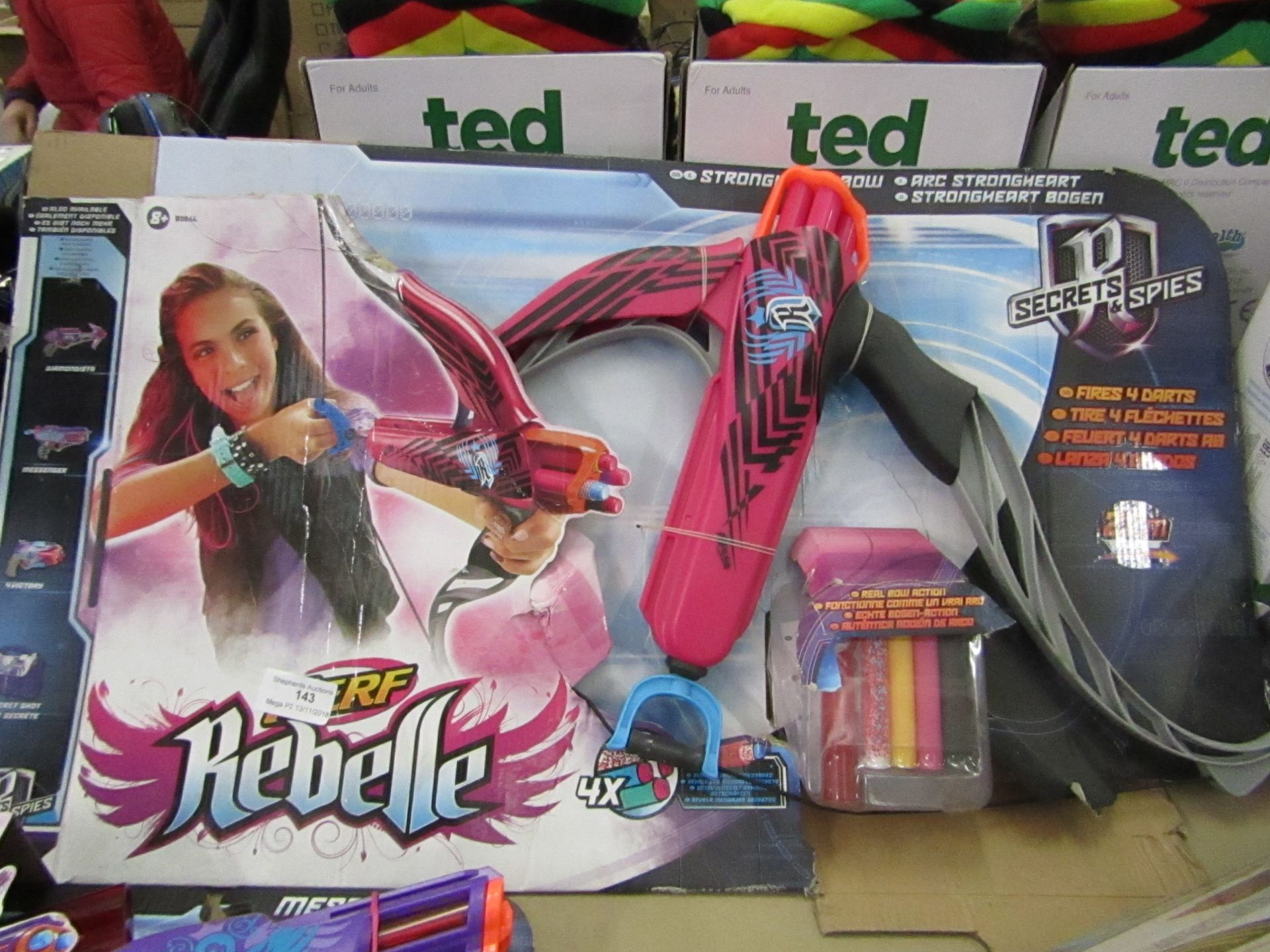 Nerf Rebelle toy gun set, packaged.