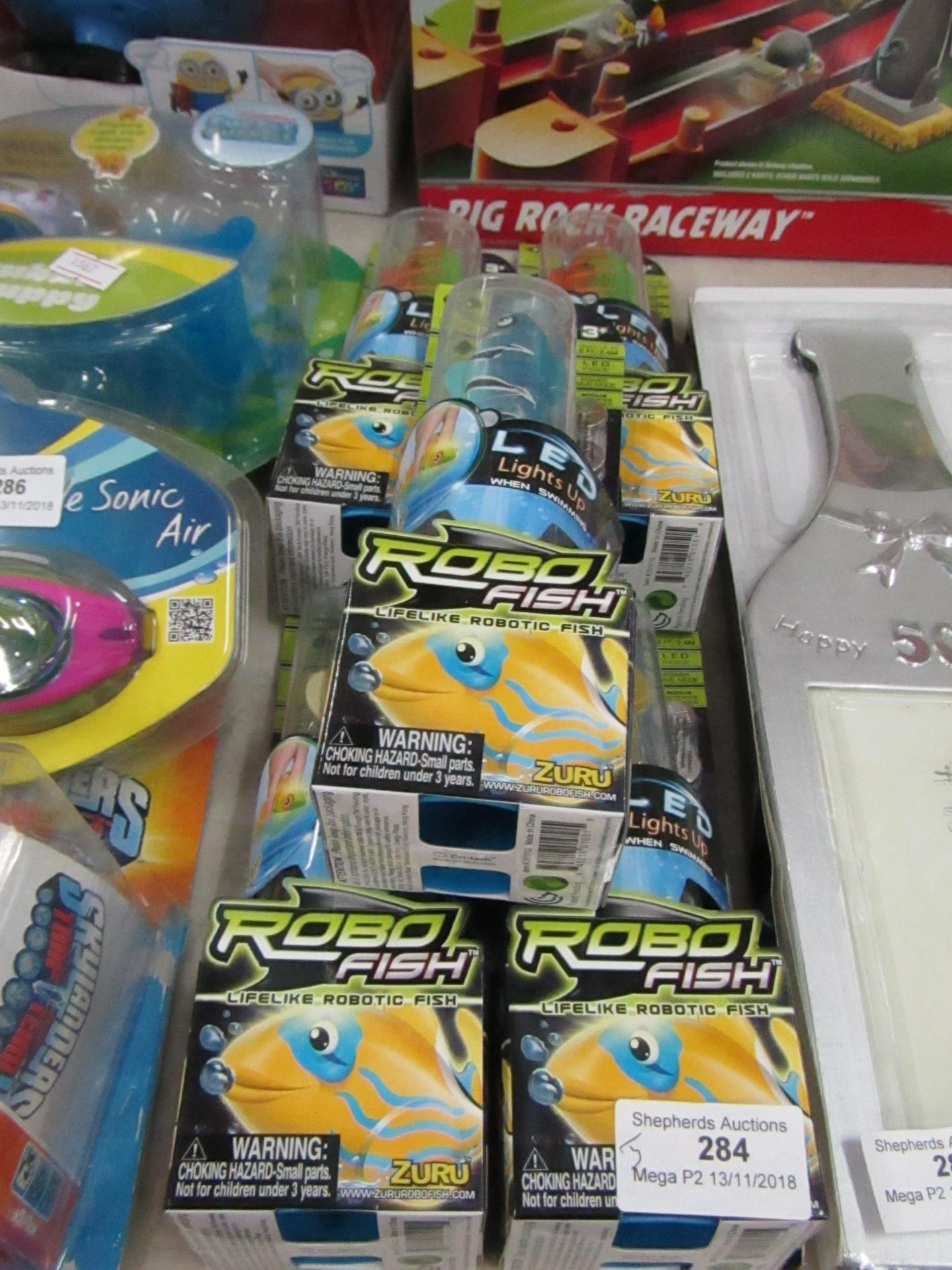 5x Robo fish LED fish. All new in packaging.
