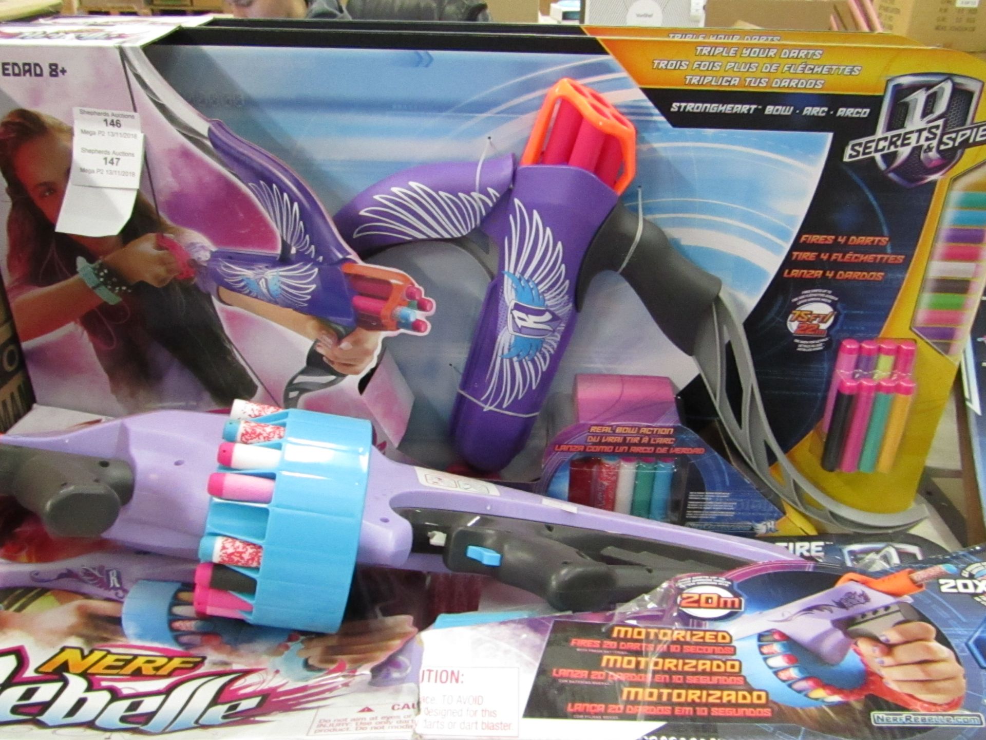 Nerf Rebelle toy gun set, packaged.