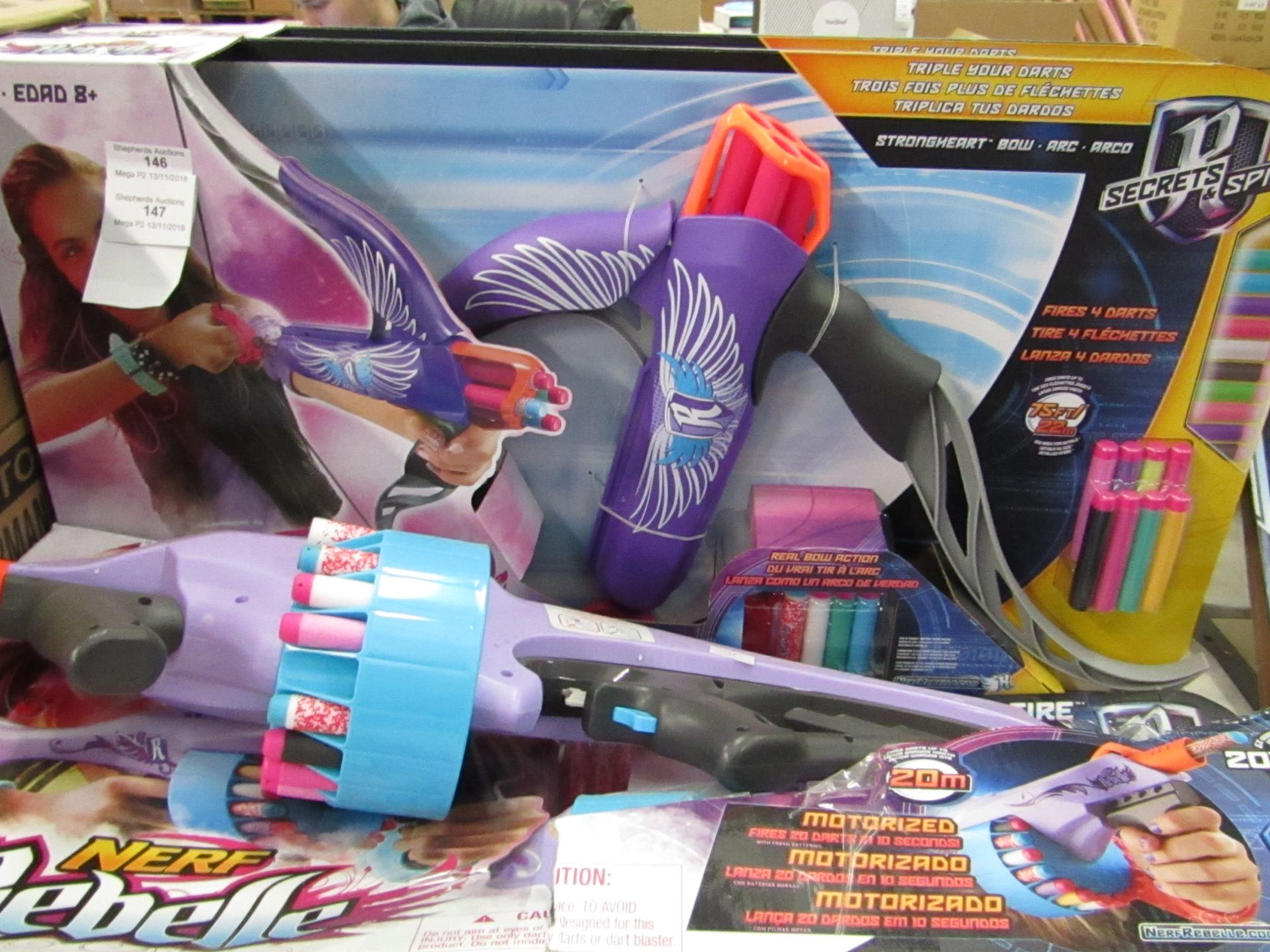 Nerf Rebelle toy gun set, packaged.