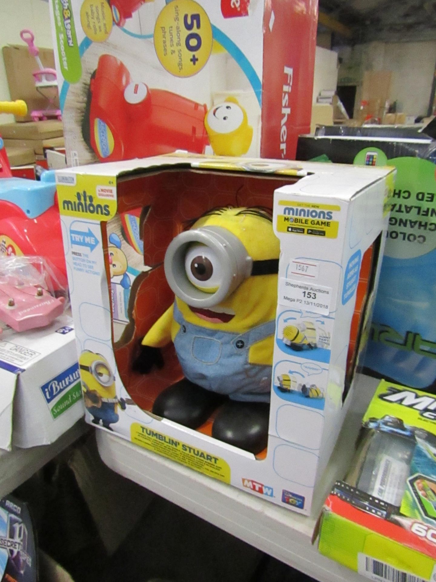 Minions tumblin' Stuart, untested and packaged.
