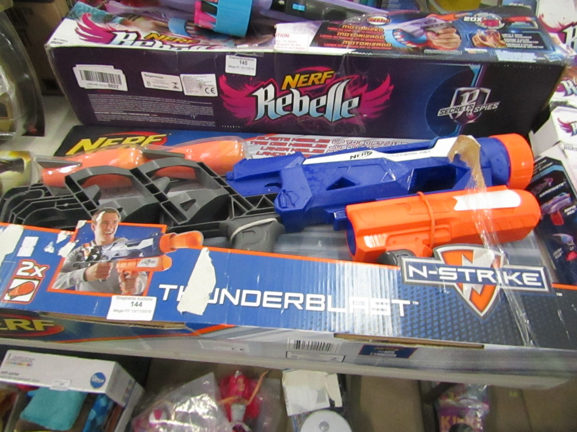 Nerf Thunderblast set, packaged.