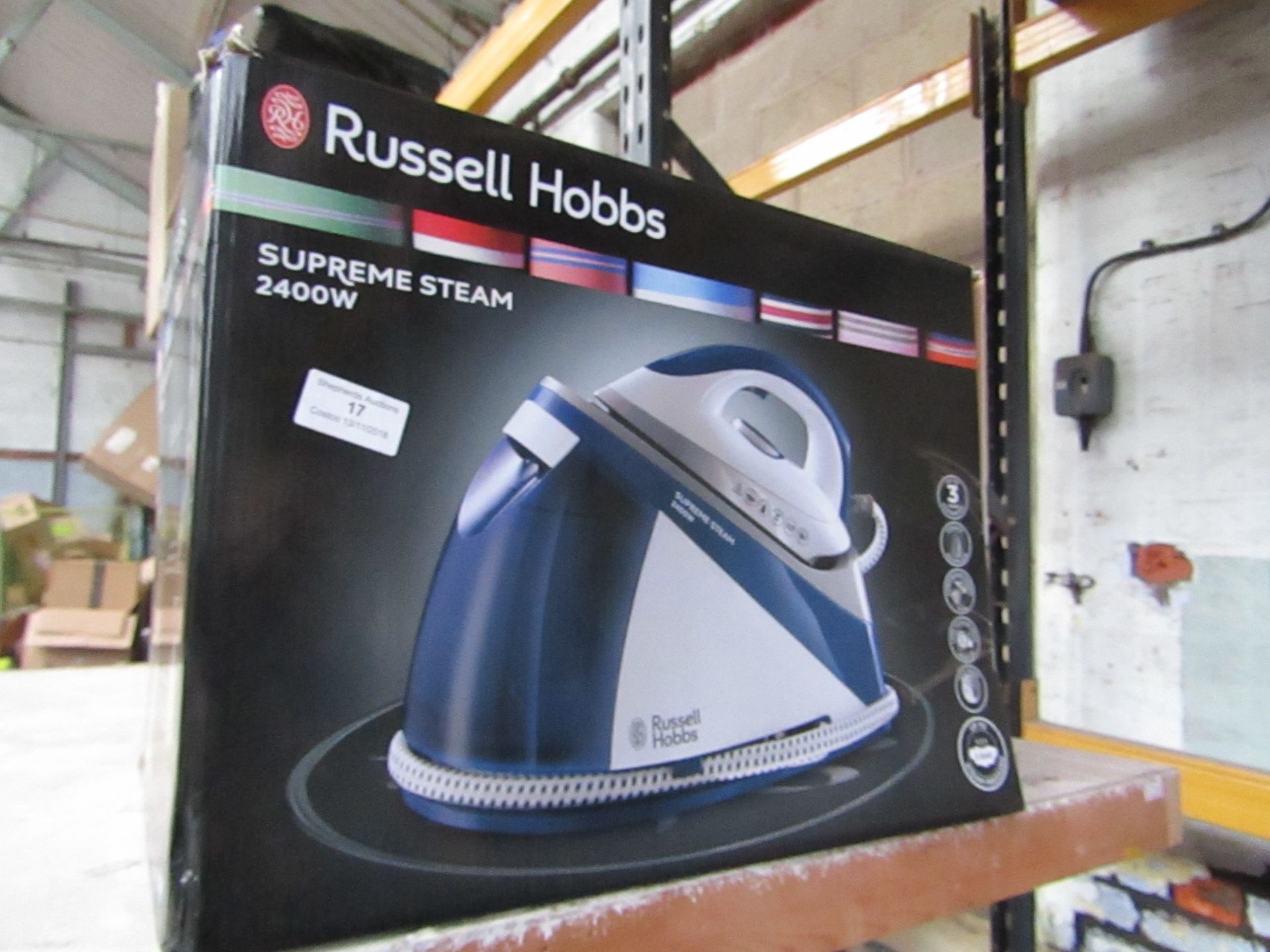 Russell Hobbs Steam Supreme steam generator iron, powers on and boxed