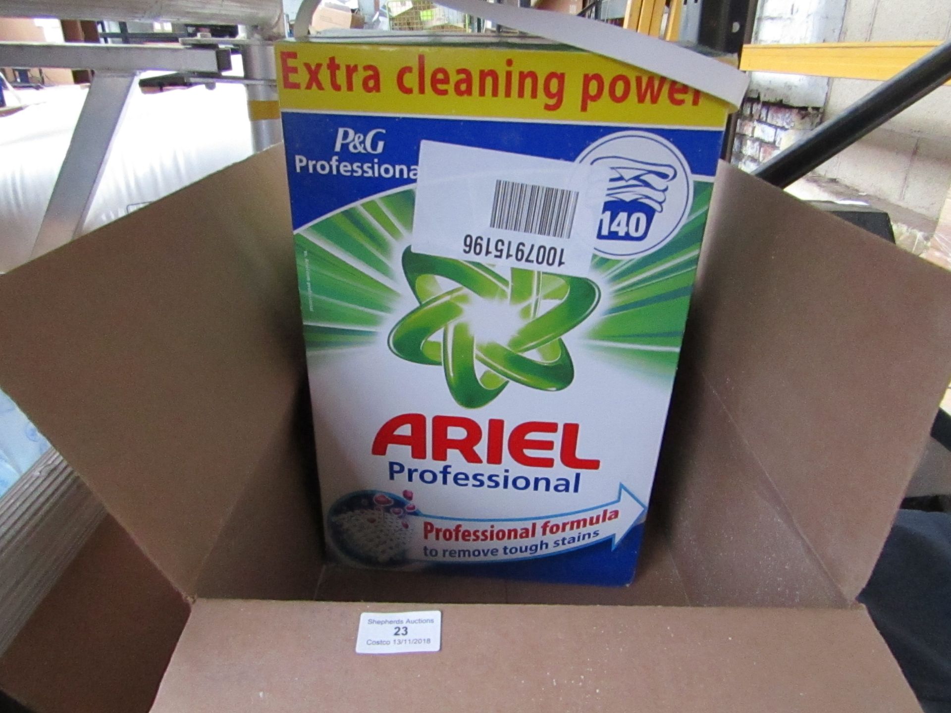 140 wash box of Aerial Professional washing powder, damaged box