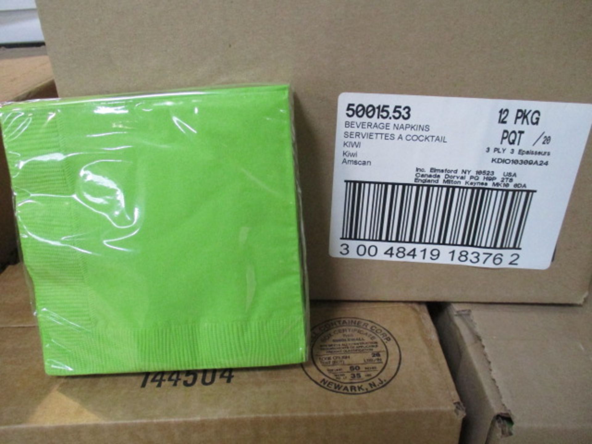 50. packs new and selaed Christmas green napkin packs - 20pcs per pack -