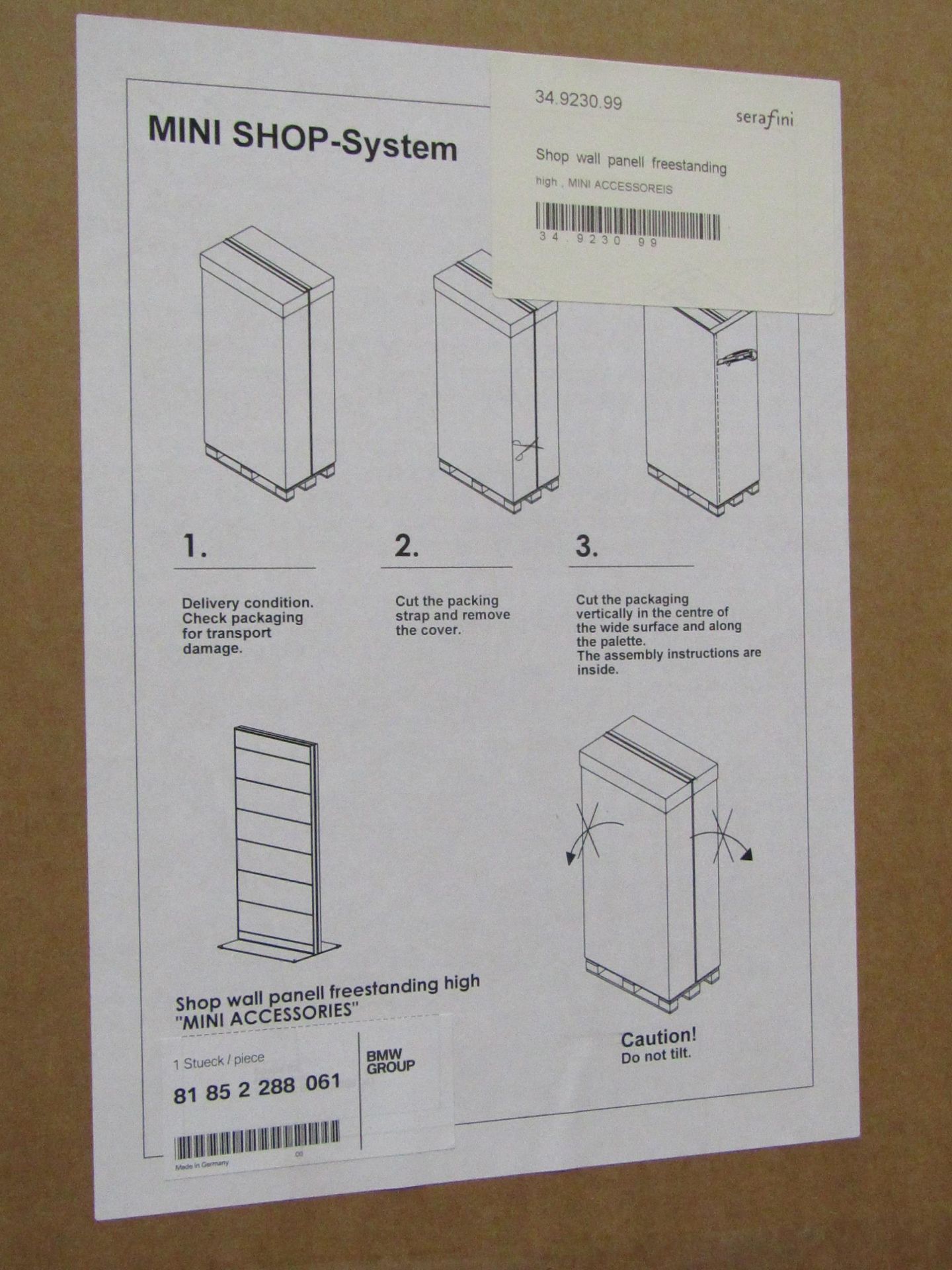 Shop wall panel free standing high 'mini accessories'. Please Note: by bidding on this item you