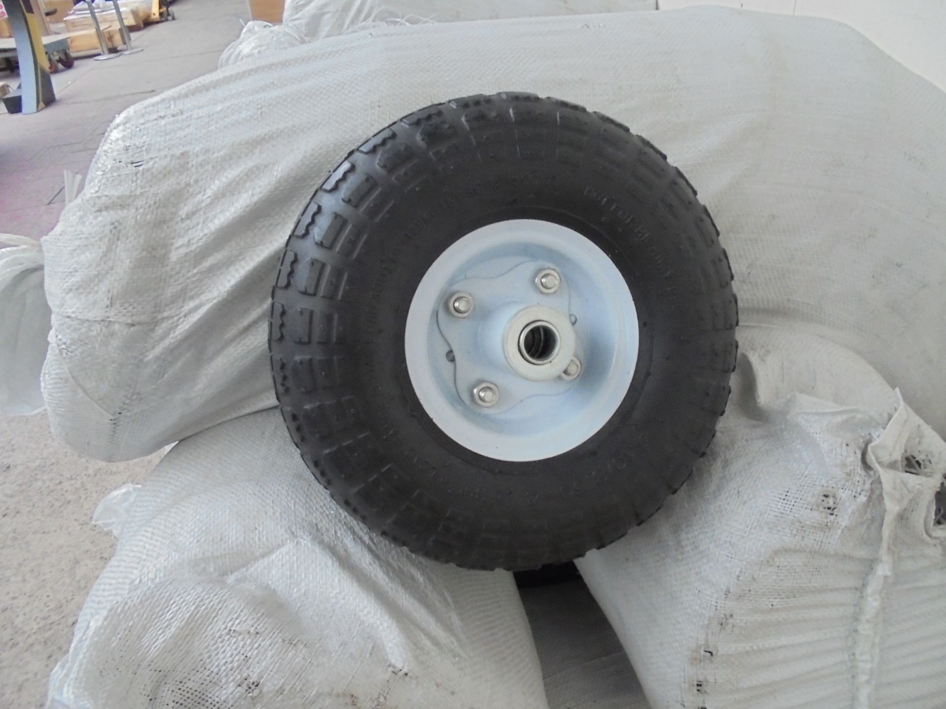 Nylon tube tyre for Heavy duty sack trucks, new and all pumped up.