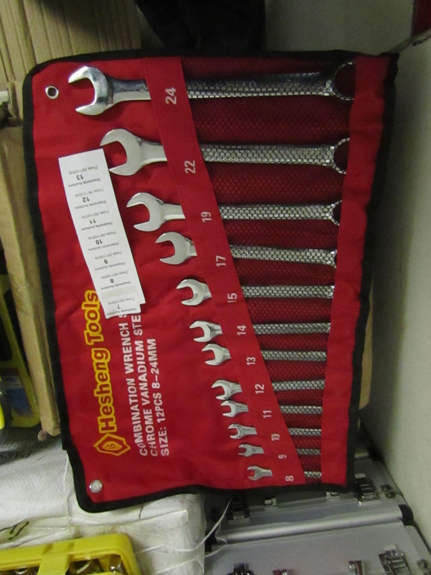 Hesheng tools set of 12 combination spaners, new in carry roll